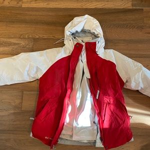 Columbia Red two piece ski jacket